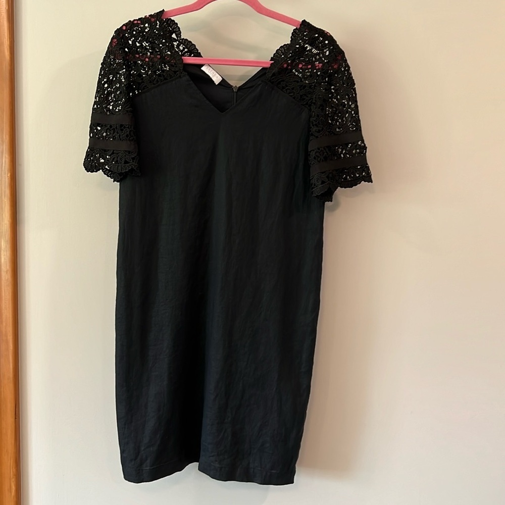 Escada Sport - see measurements, black linen lace dress - Picture 1 of 11